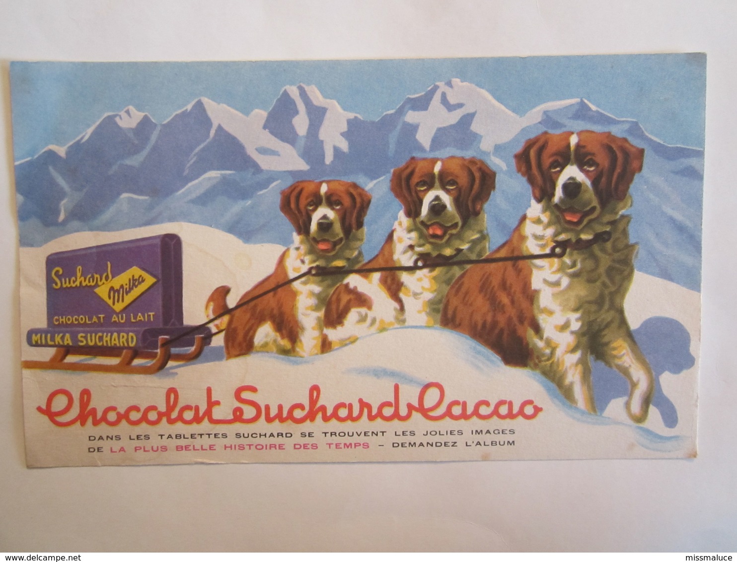 Publicité Buvard Buvards Chocolat Suchard Cacao Milka - Chocolat