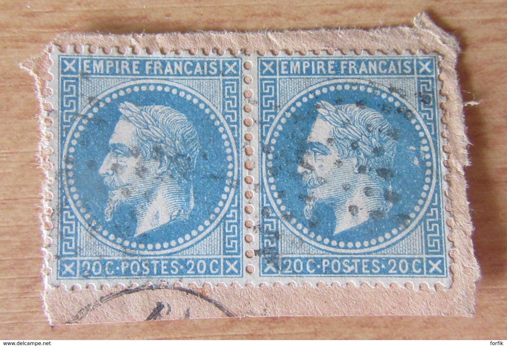 France - Paire Horizontale Du 20c YT N°29B - Variété "corne" Sur Le S De Postes (timbre De Droite) - 1863-1870 Napoleon III With Laurels
