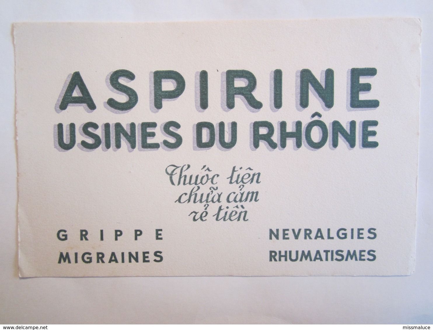 Publicité Buvard Buvards Aspirine Usines Du Rhône - Produits Pharmaceutiques