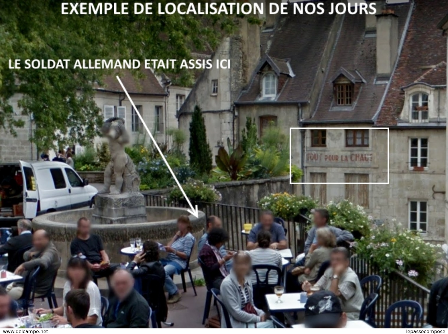 INEDIT DOLE - OCCUPATION - SOLDAT ALLEMAND PLACE AUX FLEURS SUR LA FONTAINE A L' ENFANT RUE DES ARENES - VERS 1940 - Dole