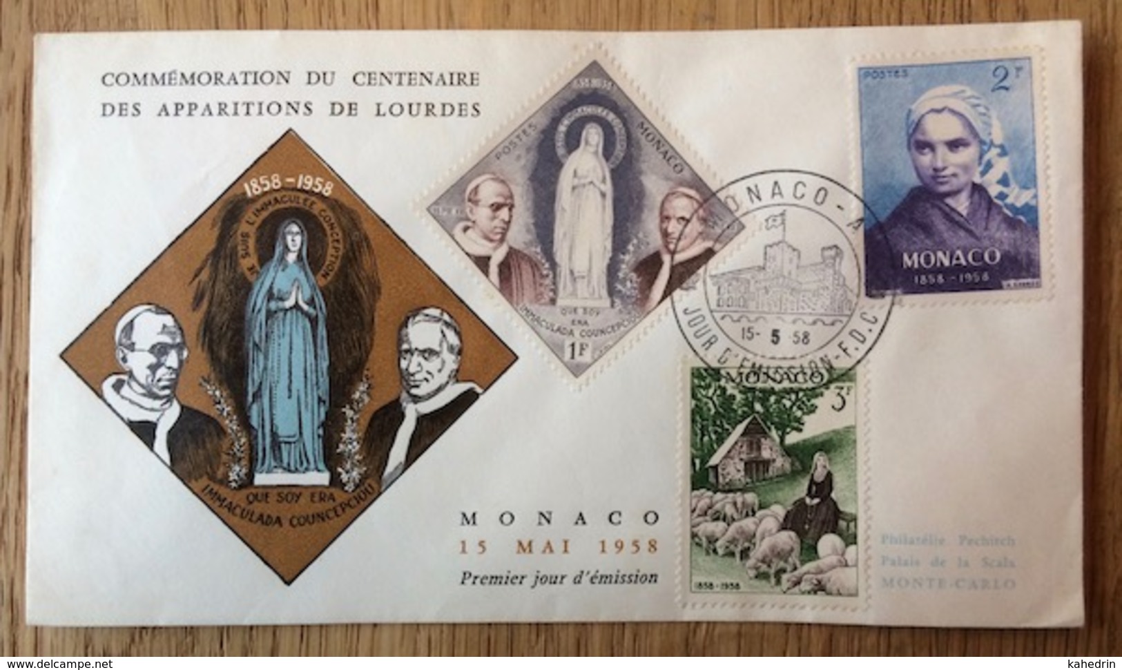 Monaco 1958, FDC Lourdes - FDC