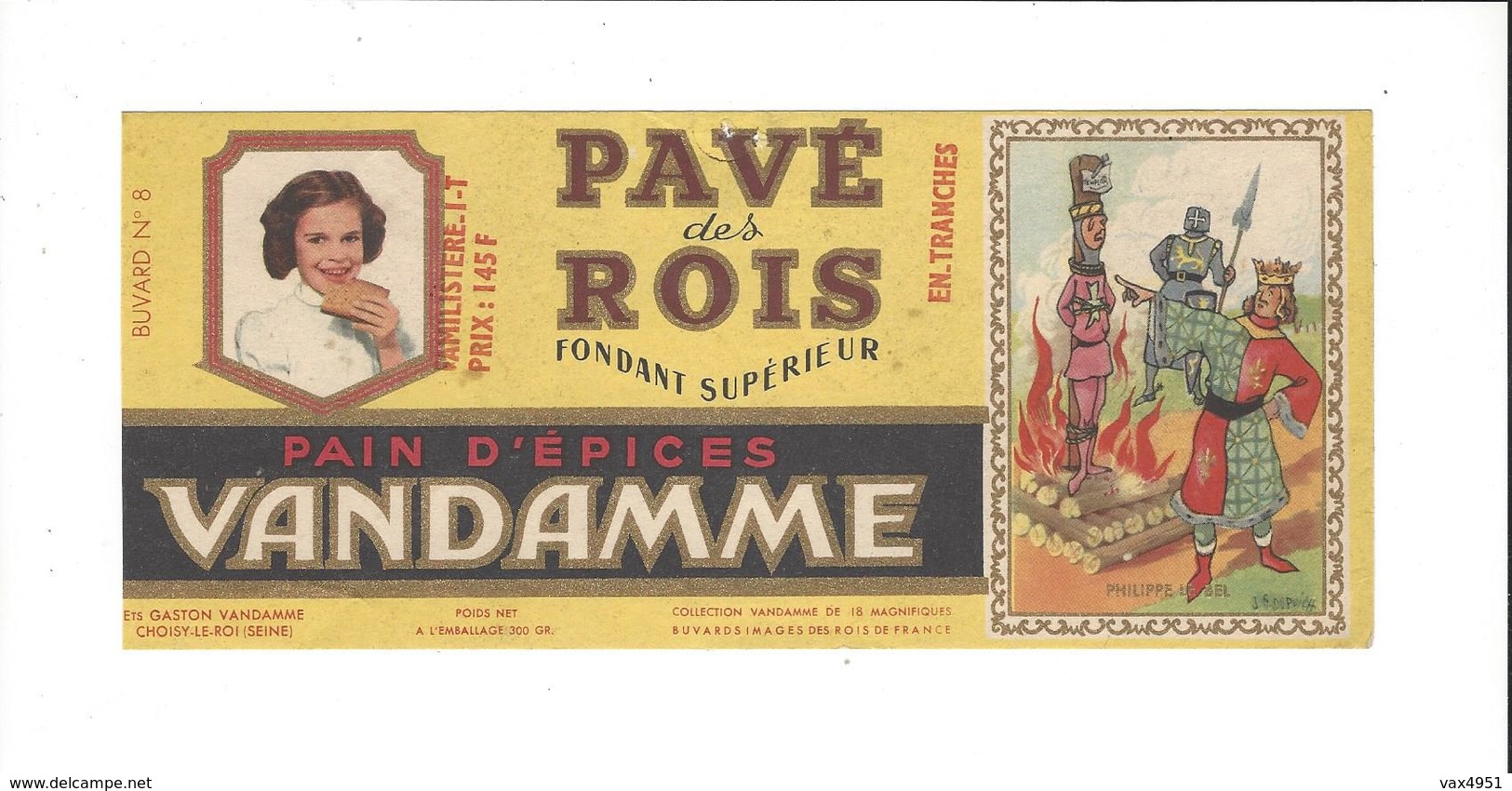 BUVARD  PAIN D EPICES  VANDAMME   PAVE DES ROIS   ****   RARE  A   SAISIR  **** - Pain D'épices