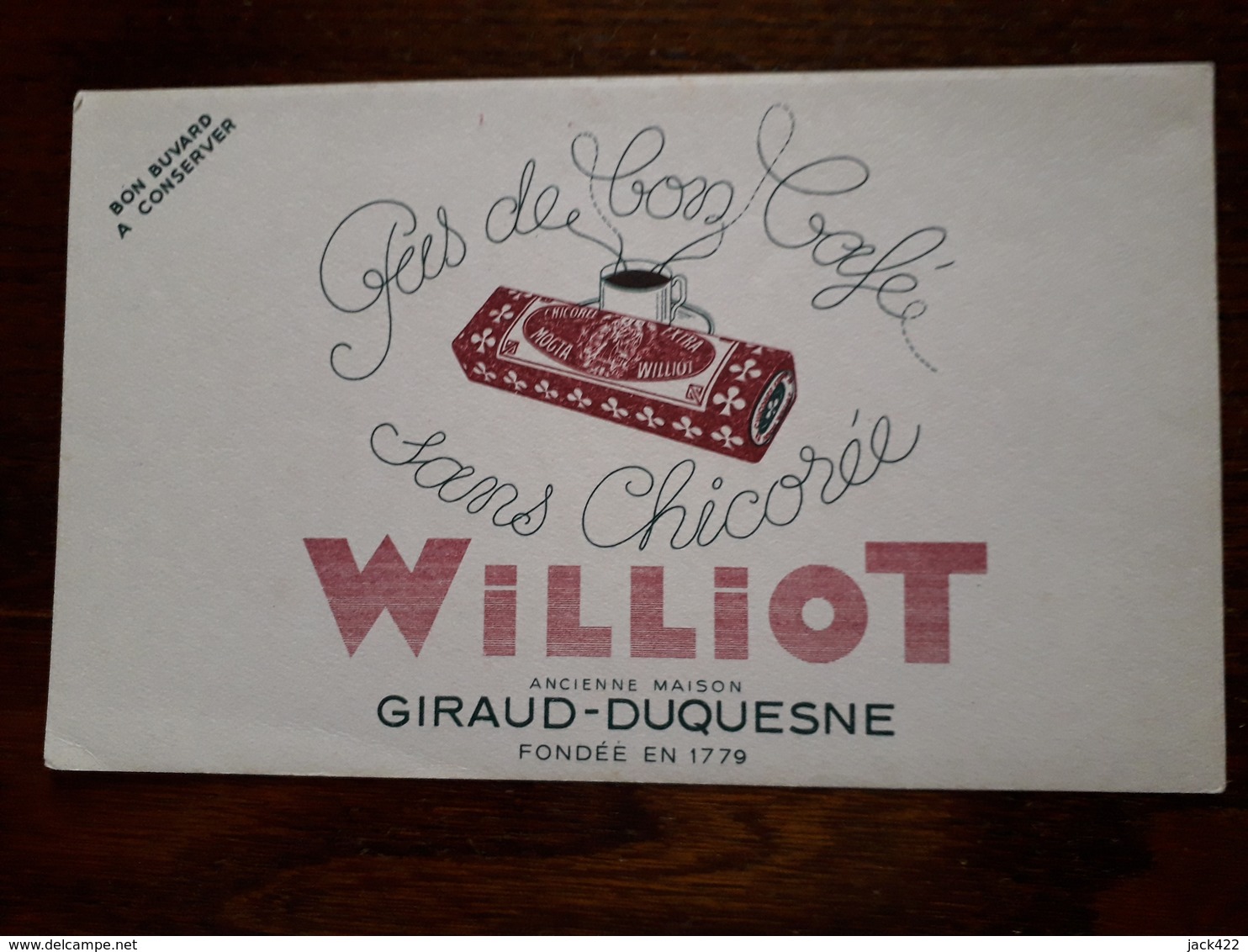 L18/42 Buvard. Chicorée Williot - Kaffee & Tee