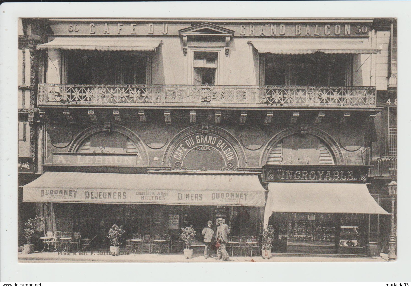 CAEN - CALVADOS - DEVANTURE CAFE DU GRAND BALCON - A. LEBRUN - Caen