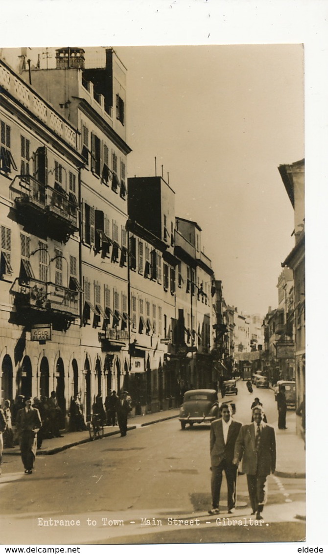 Gibraltar  Real Photo Entrance To Town Main Street - Gibraltar