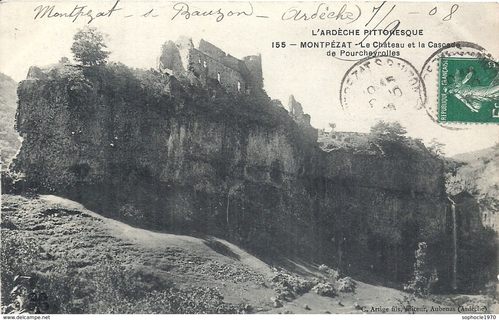 ARDECHE - 07 - MONTPEZAT - Château Et La Cascade De Pourchevrolles - Otros & Sin Clasificación