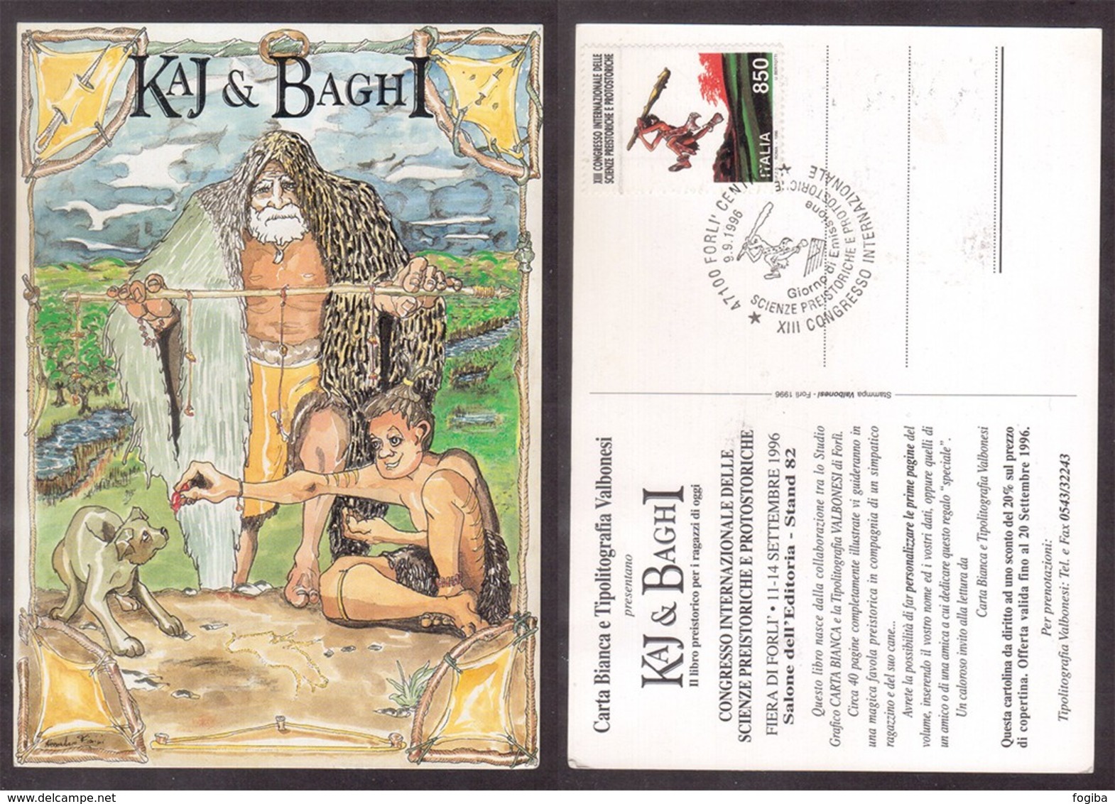 YN104    Italia,special Card And Special Postmark 1996 Forli, Prehistoric Sciences - Prehistorie