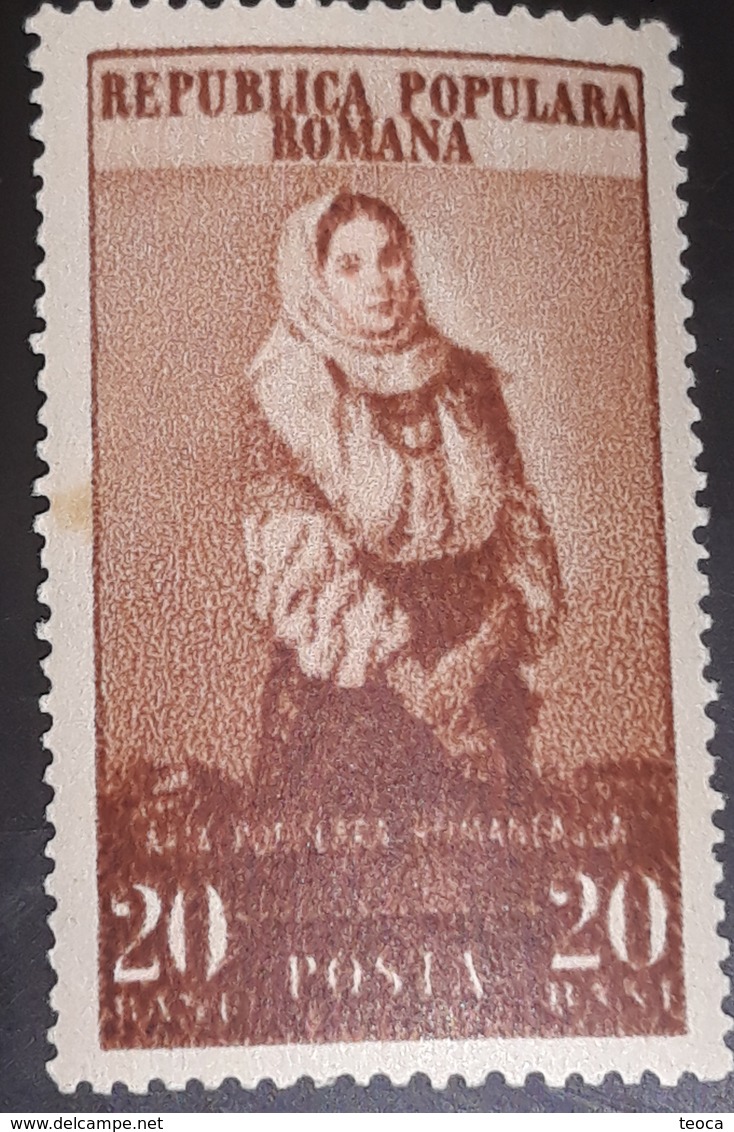 Romania 1953, CULTURES, Traditional ROMANIAN, FASHION,costumes, Mi 1431, With Errors Errase Words ..mnh - Variétés Et Curiosités