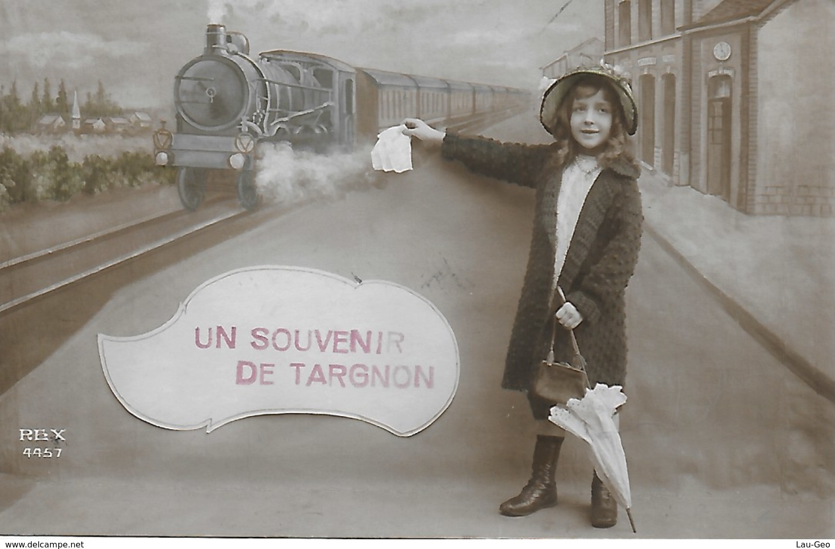 STOUMONT. TARGNON. UN SOUVENIR DE TARGNON. ANIMATION TRAIN ET FILLE - Stoumont