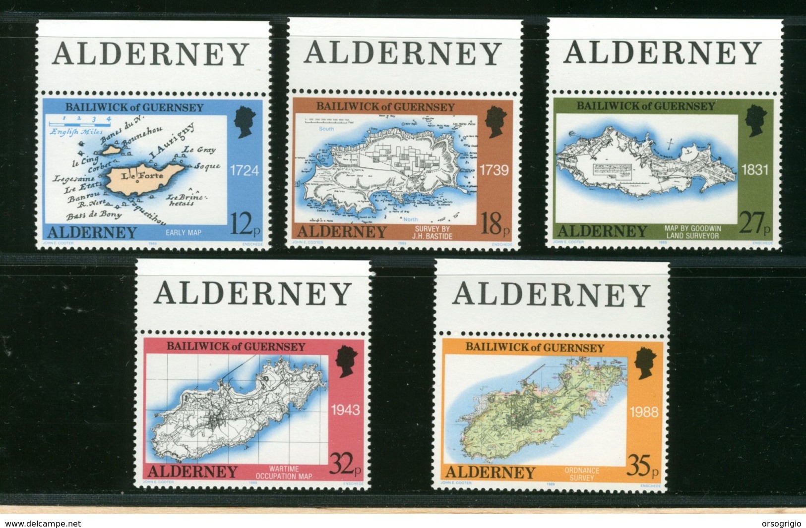 ALDERNEY  -  BAILIWICK  Of GUERNSEY  MAPPA   CARTA GEOGRAFICA  -  NUOVI MNH - Alderney