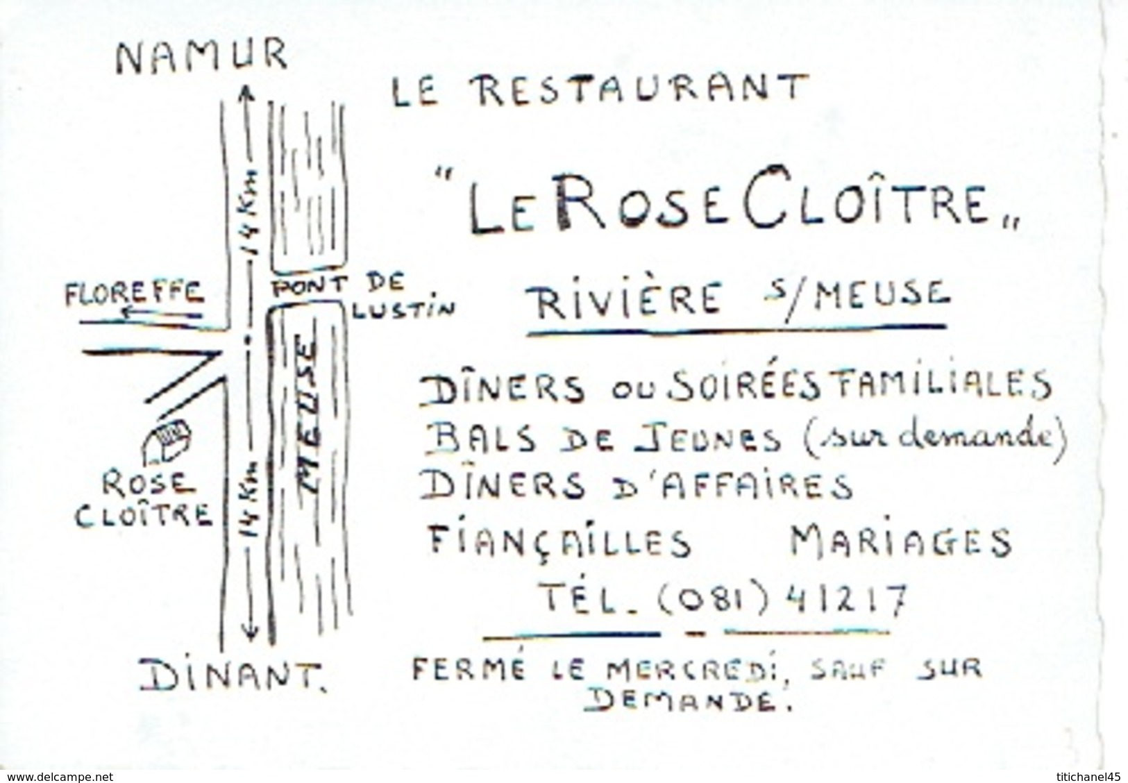 RIVIERE-SUR-MEUSE - Restaurant "LE ROSE CLOITRE" - Andere & Zonder Classificatie