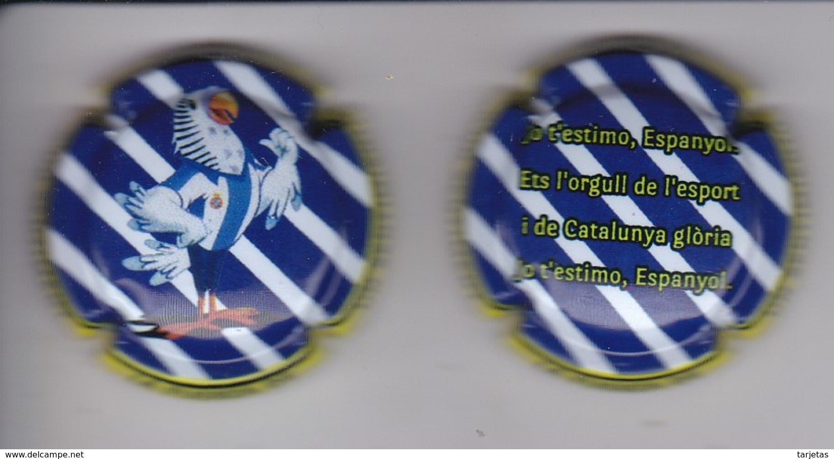 LOTE DE 2 PLACAS DE CAVA DEL PERIQUITO DEL ESPANYOL AÑO 2019  (CAPSULE) ESPAÑOL - Placas De Cava