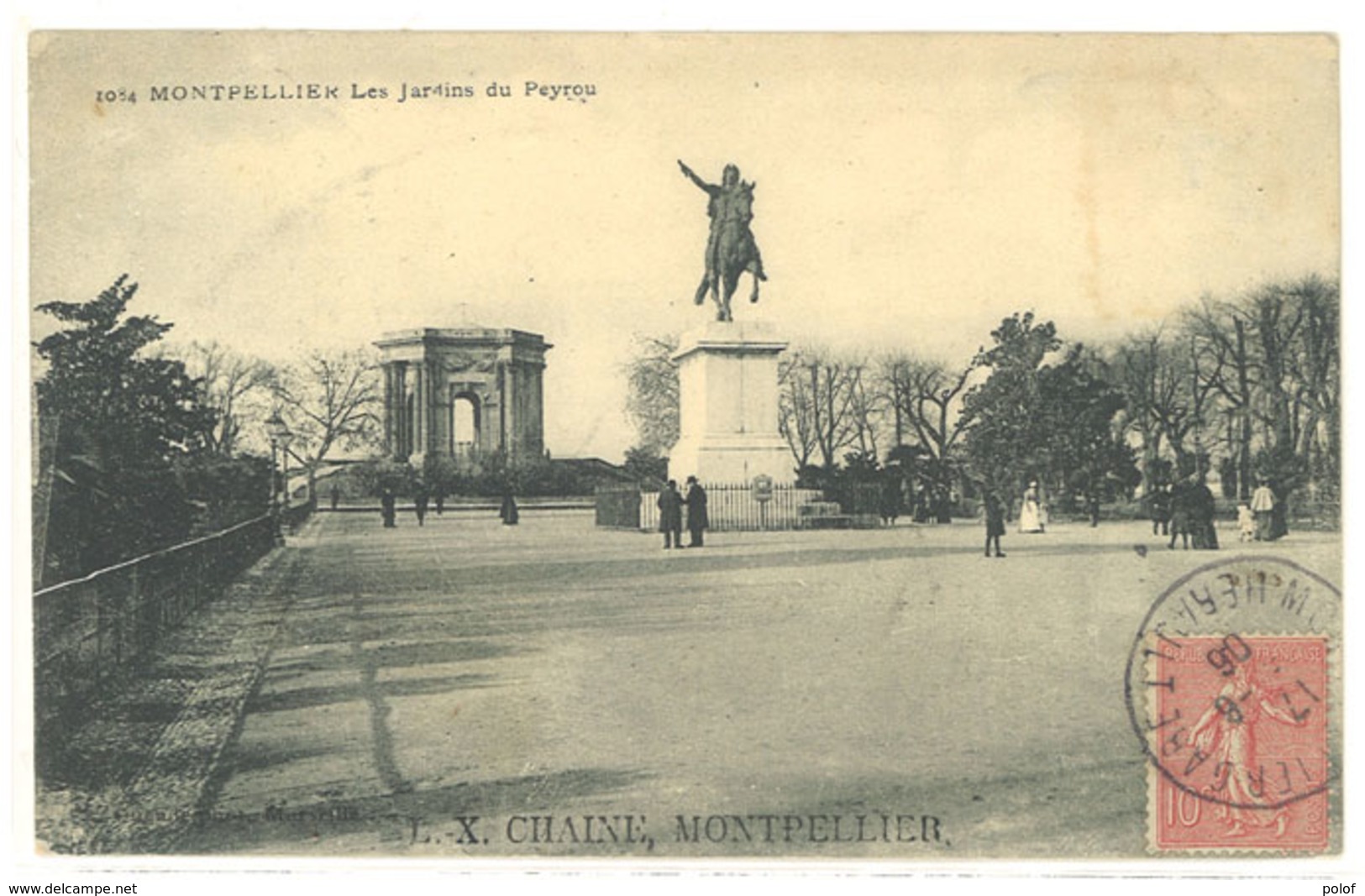 MONTPELLIER - Les Jardins Du Peyrou - Beau Cachet Octogonal "L-. X. Chaine - Montpellier     (111710) - Montpellier