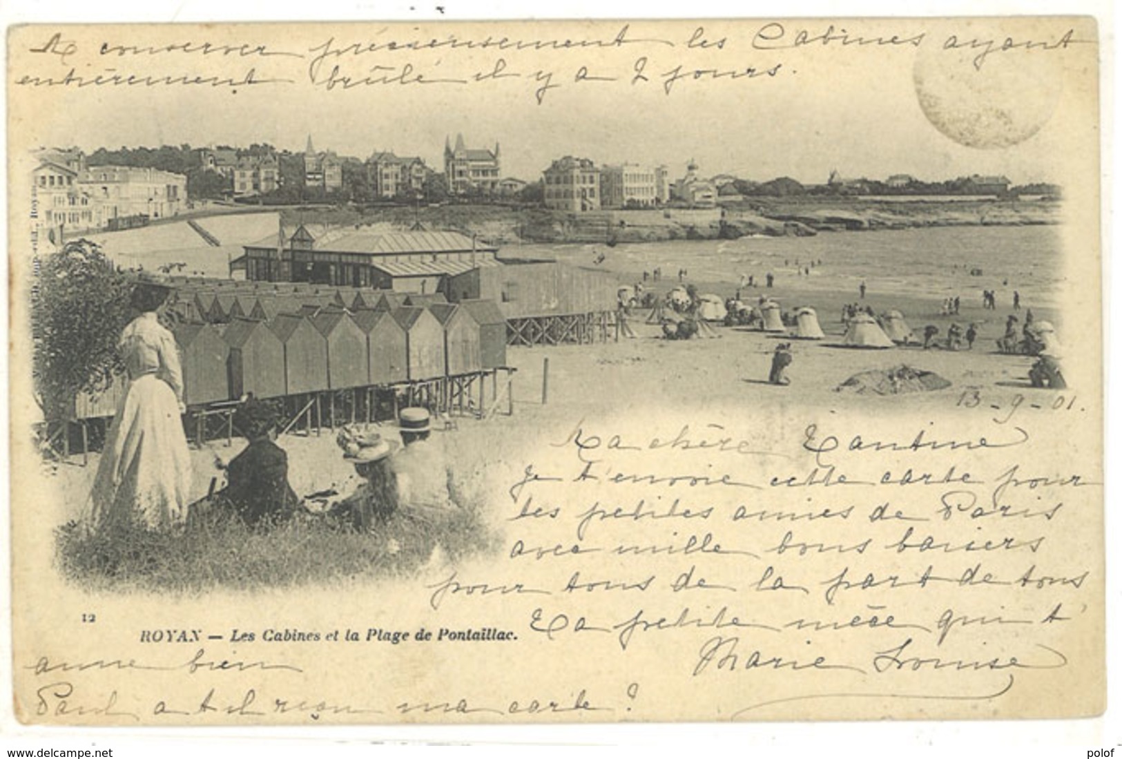 ROYAN - Les Cabines Et La Plage De PONTAILLAC - Cachet Octogonal     (111714) - Royan