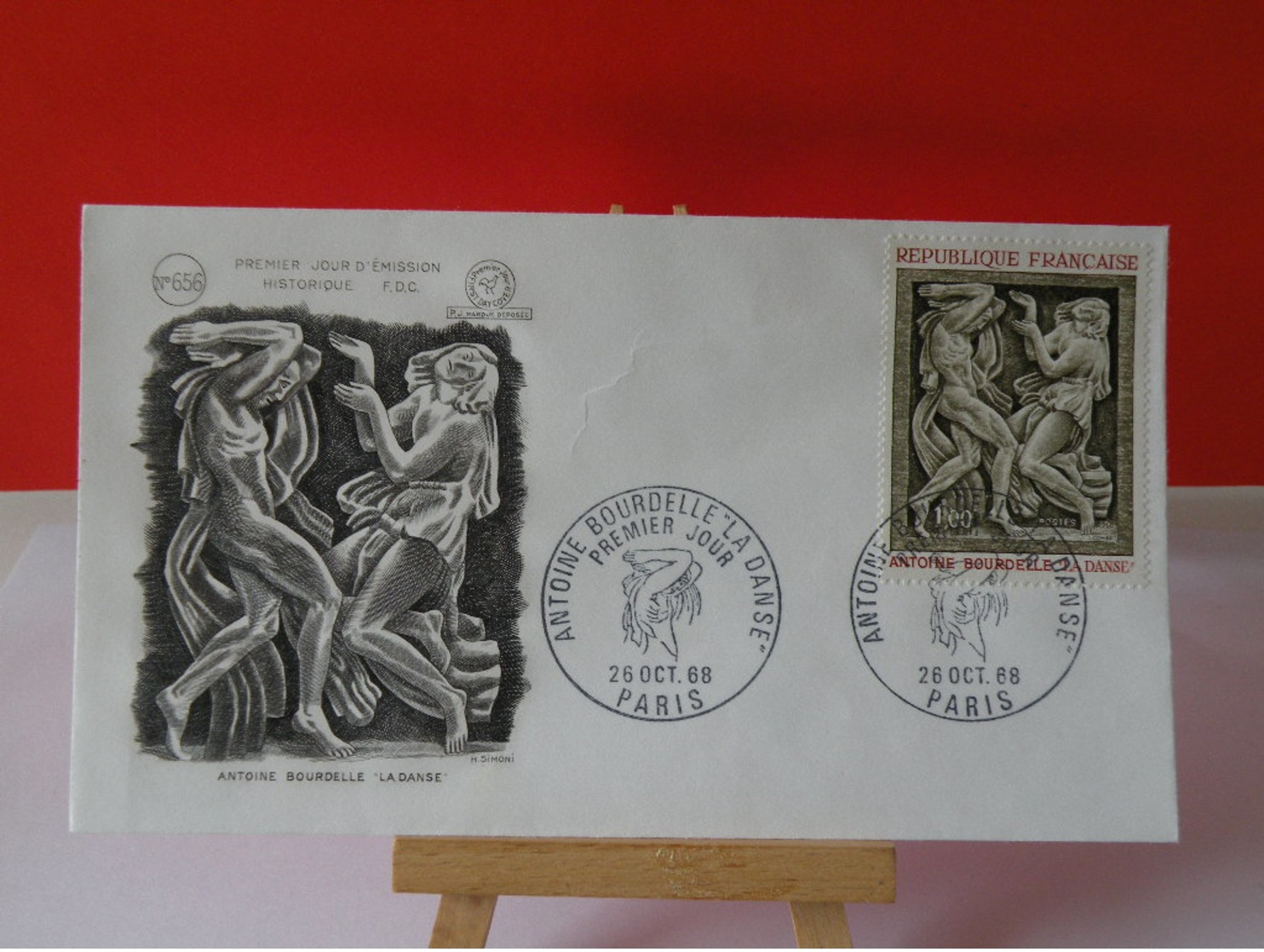 Antoine Bourdelle, La Danse - Paris - 26.10.1968 FDC 1er Jour N°656 - Coté 3€ - 1960-1969