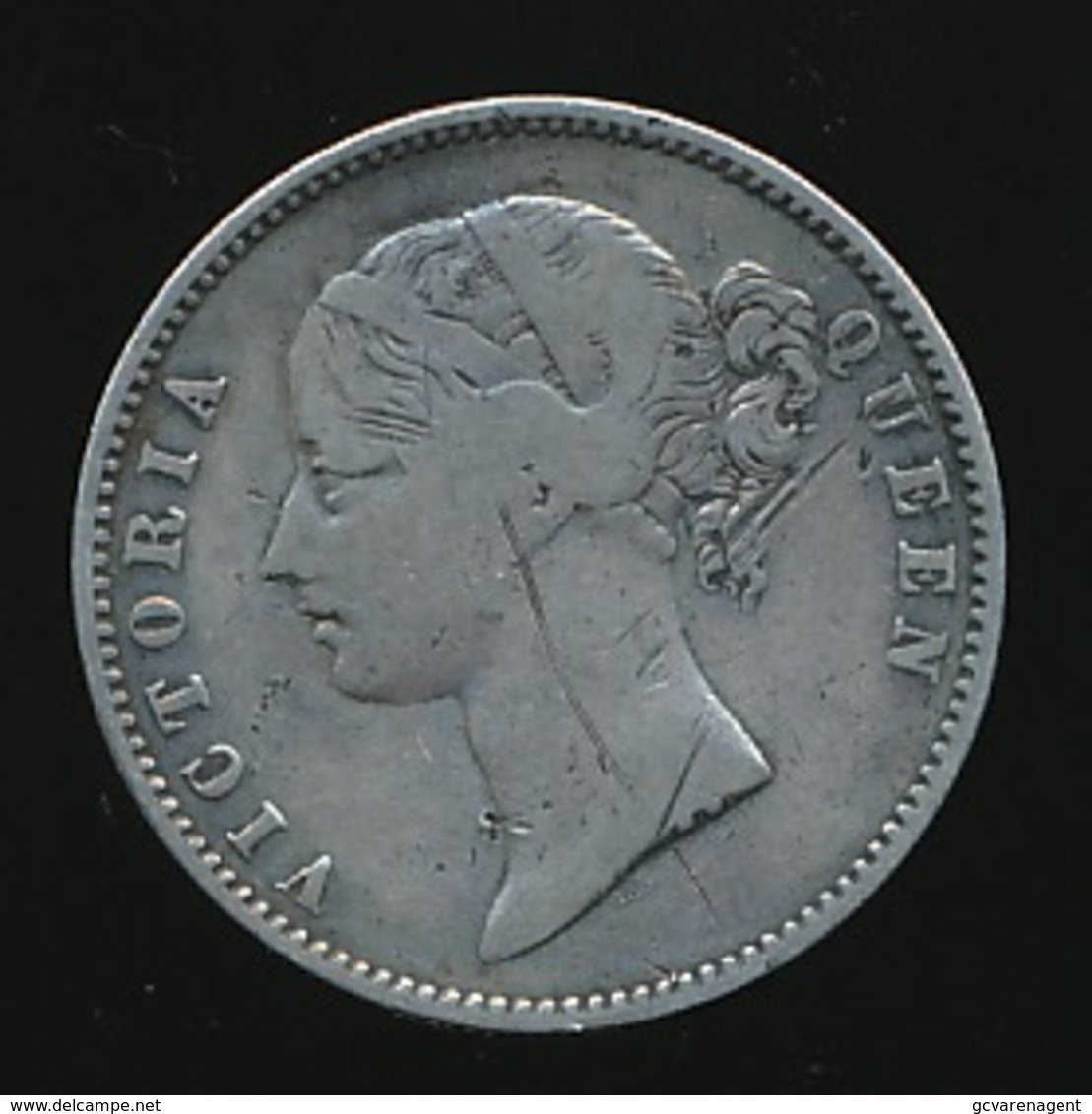 VICTORIA QUEEN 1840  SILVER ONE RUPEE 2 SCANS - India