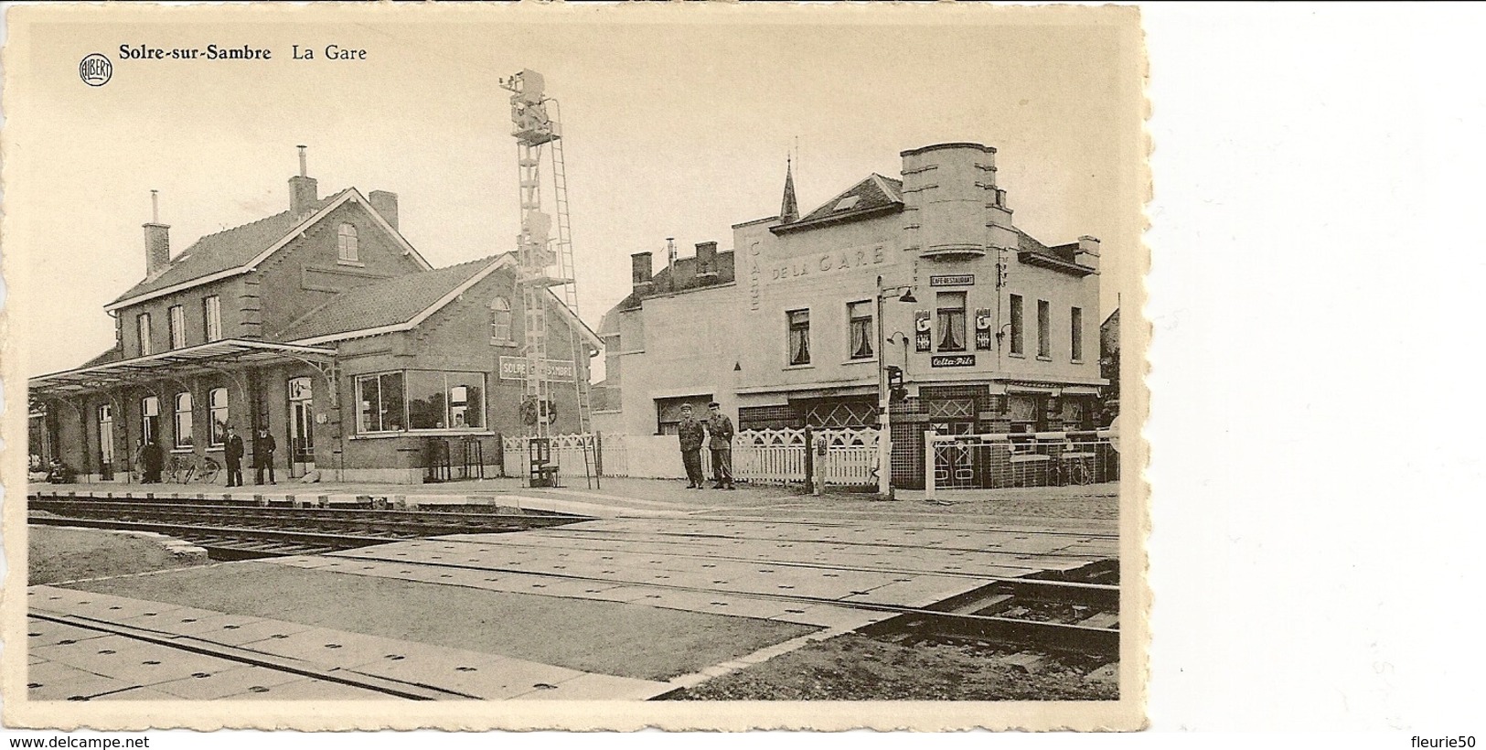 SOLRE-SUR-SAMBRE - La Gare. Café De La Gare, Celta Pils, Douaniers. - Erquelinnes