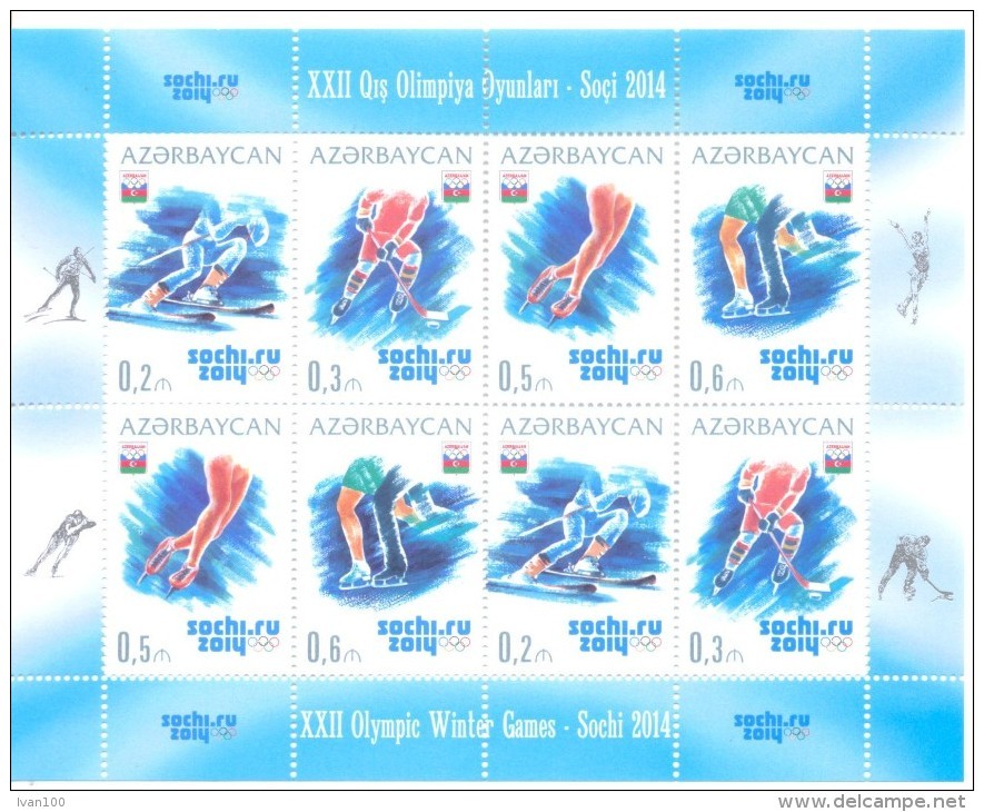 2014. Azerbaijan, Winter Olympic Games Sochi'2014, Sheetlet, Mint/** - Azerbeidzjan