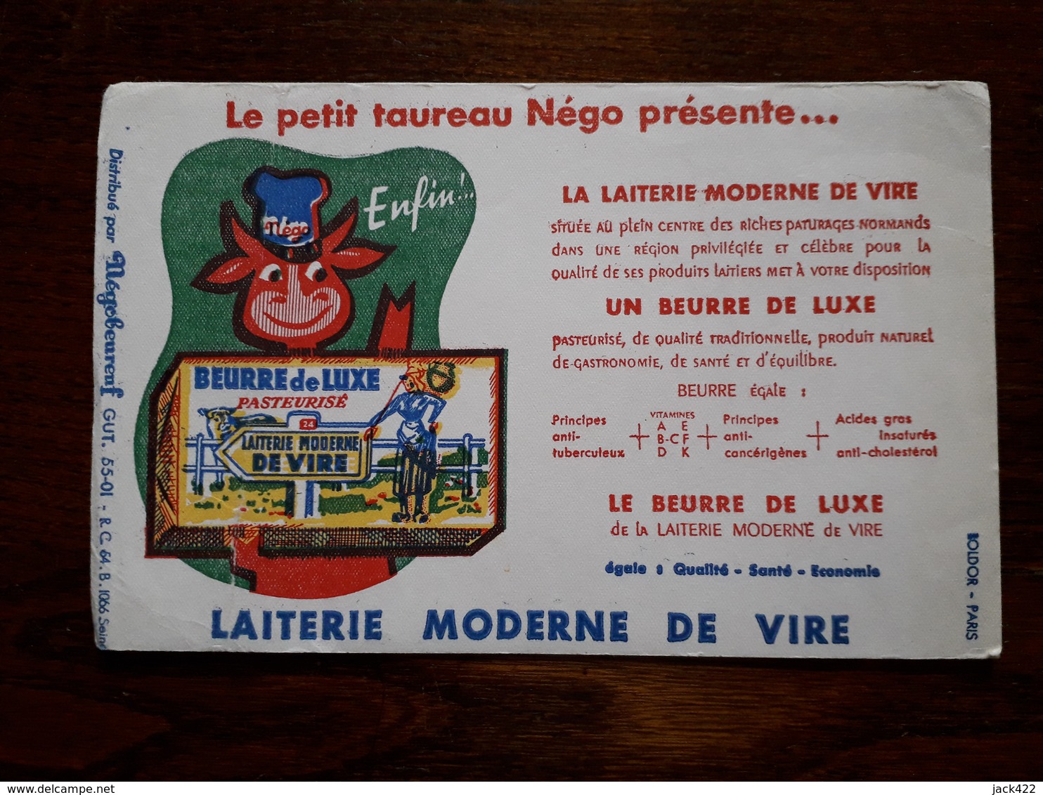 L18/69 Buvard. Beurre De Luxe. Laiterie Moderne De Vire - Milchprodukte