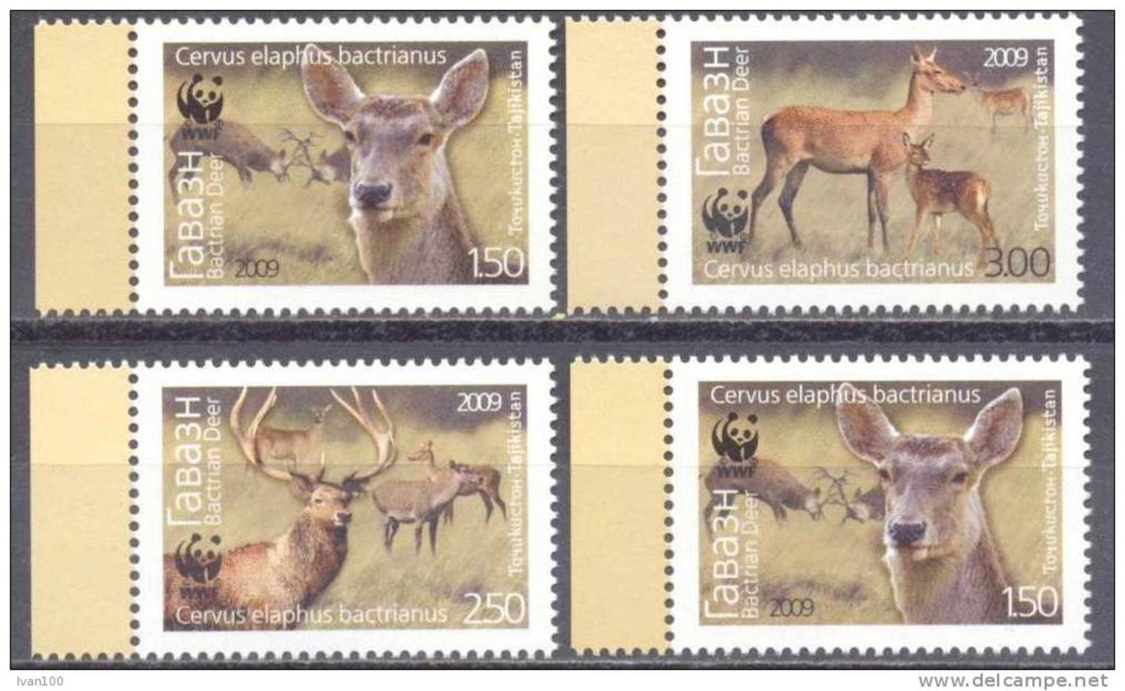 2009. Tajikistan, WWF, Bukhar Deer, 4v Perforated, Mint/** - Tajikistan