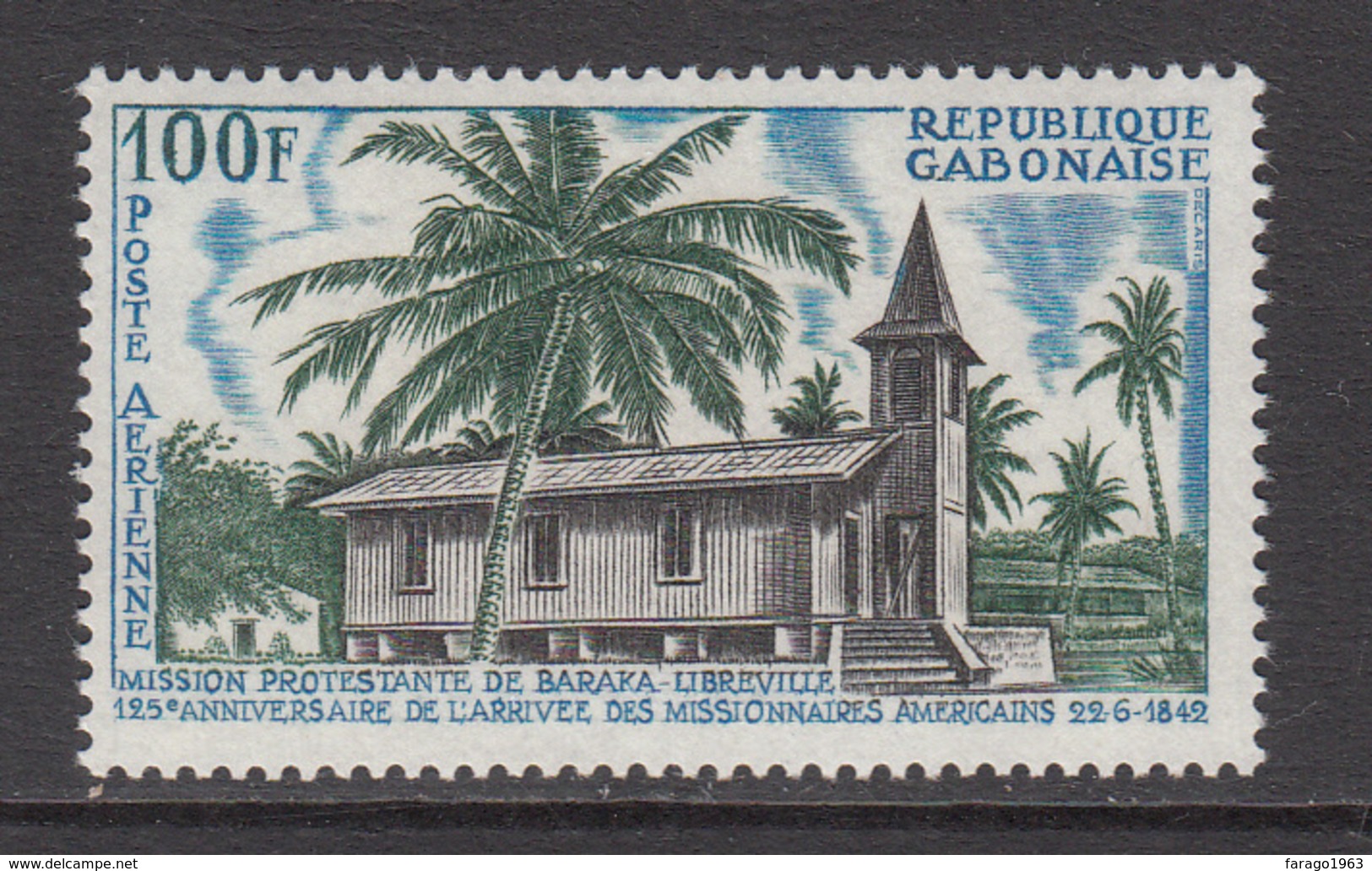 1967 Gabon Gabonaise Protestant USA Missionaries   Complete Set Of 3 MNH - Gabun (1960-...)