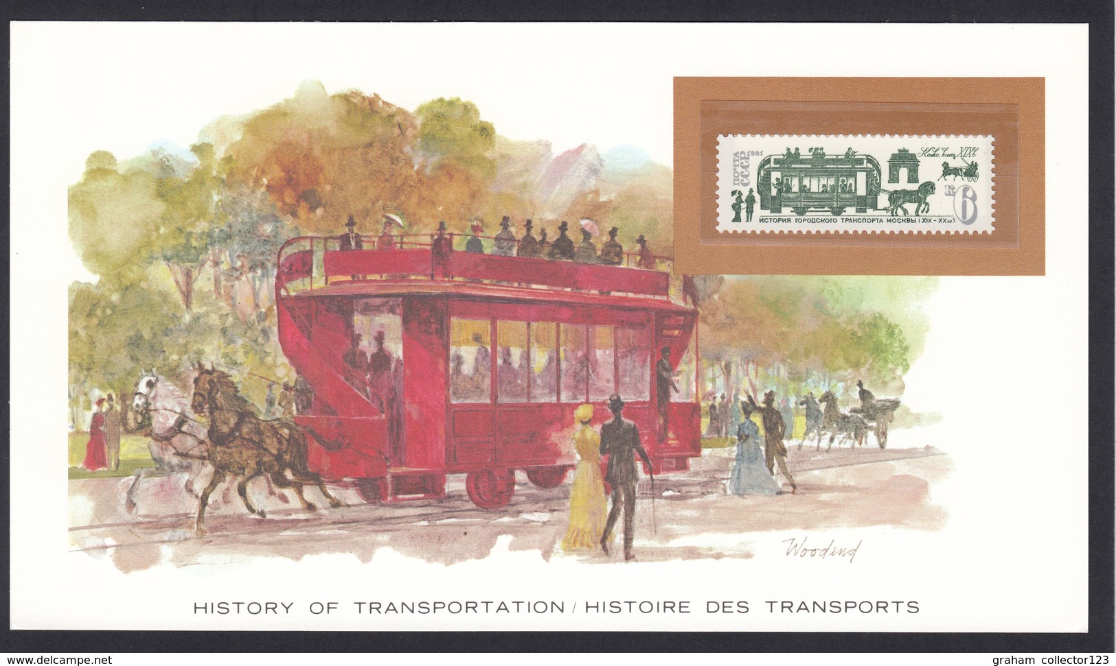 History Of Transportation Transport Histoire Des Transports Horse Tram Horses Horse Transport CCCP Russia Stamp Card - Stage-Coaches