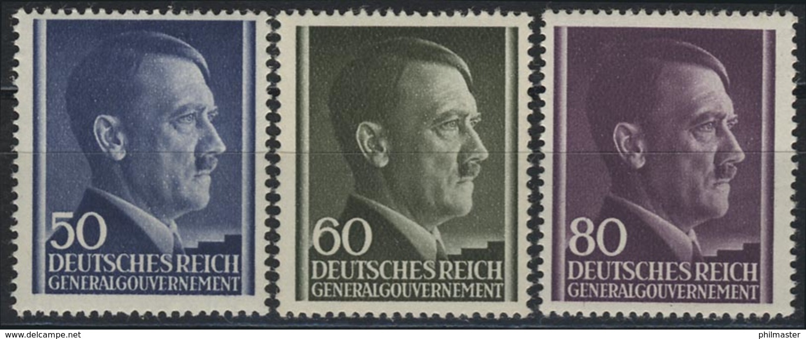 110-112 Freimarken Hitler 1943, Satz Komplett ** Postfrisch - Besetzungen 1938-45