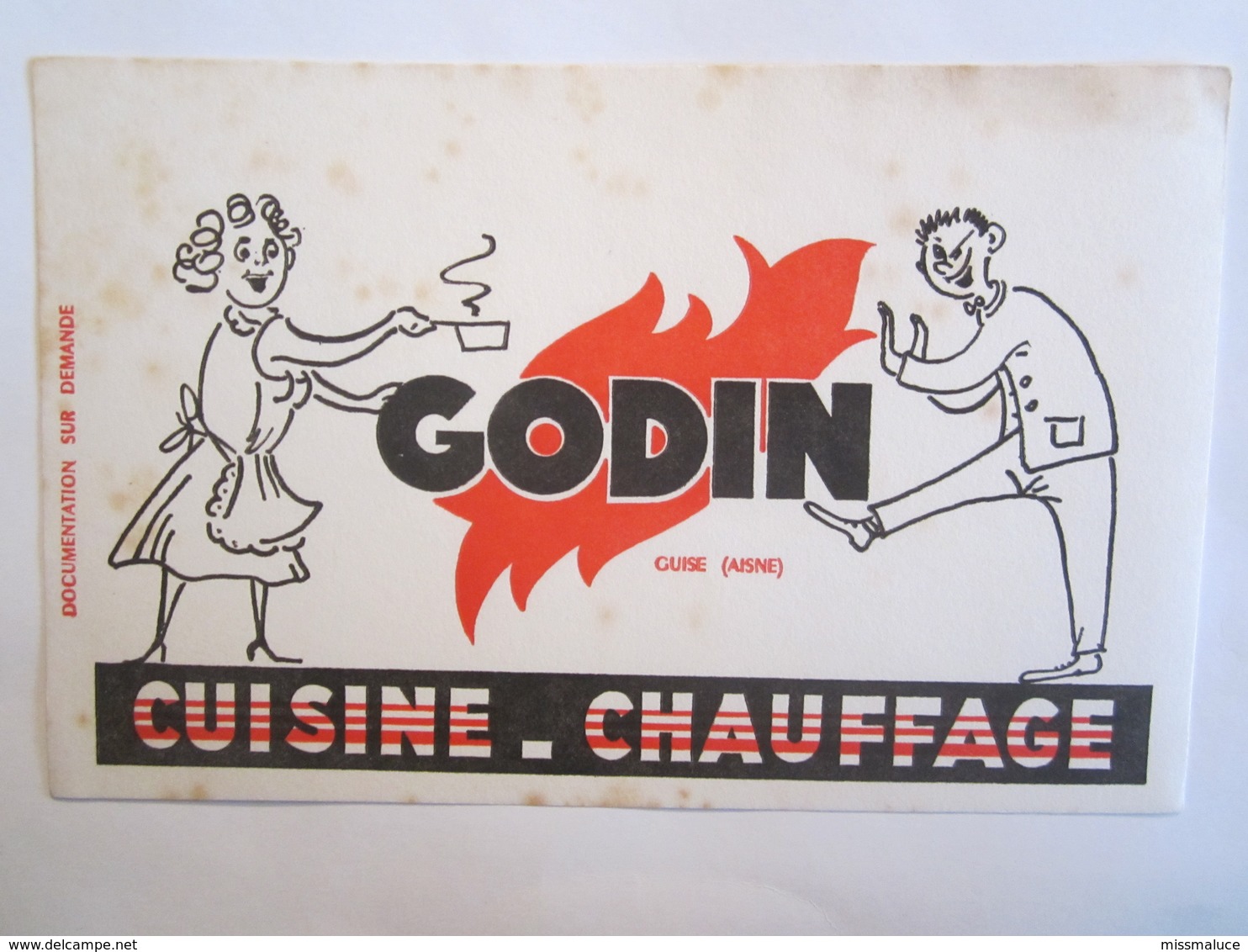 Publicité Buvard Buvards Godin Guise Aisne Cuisine Chauffage - Elektriciteit En Gas