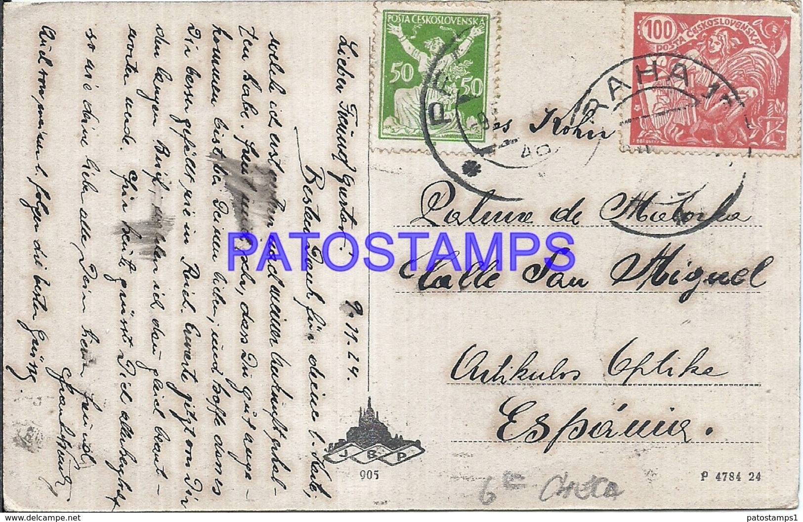 108497 CZECH REPUBLIC TISMICE MULTI VIEW CIRCULATED TO SPAIN POSTAL POSTCARD - Czech Republic