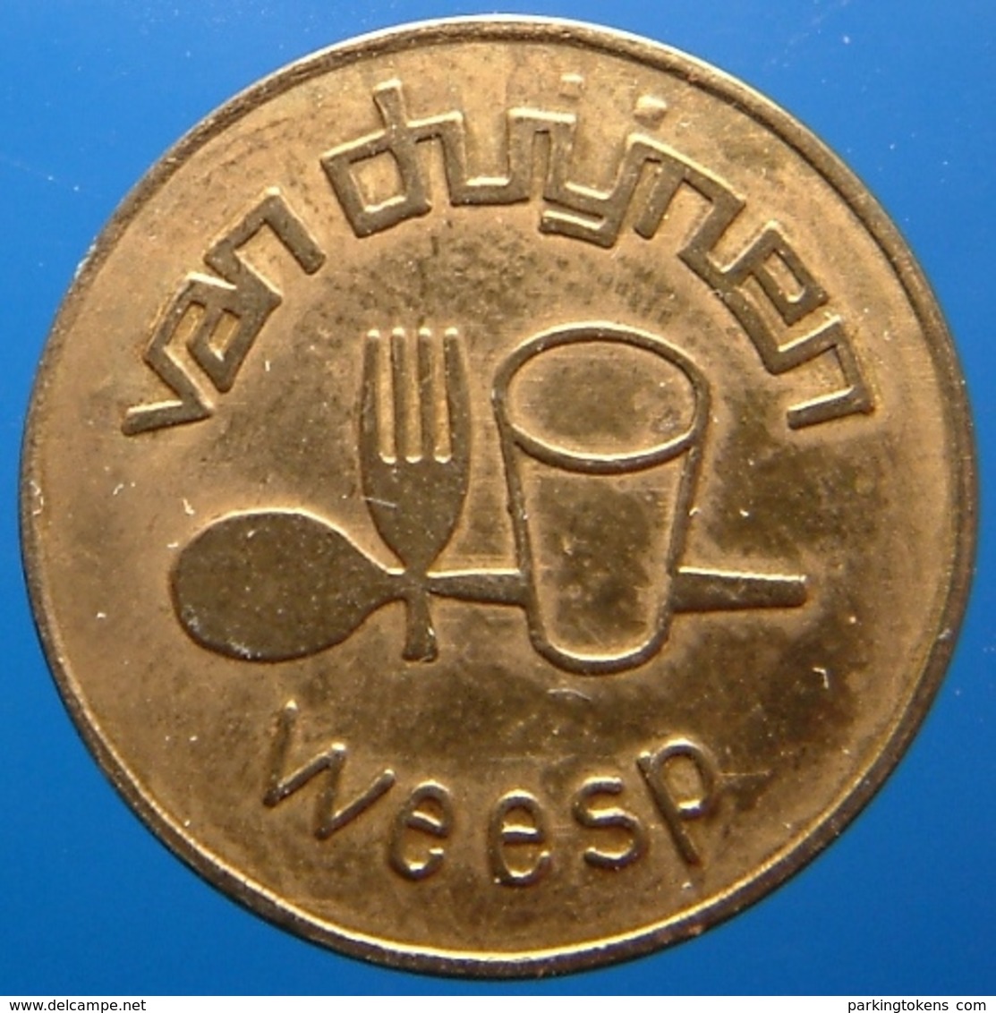 KB118-2b - VAN DUIJNEN WEESP (bold Fork) - Weesp - B 22.0mm - Koffie Machine Penning - Coffee Machine Token - Professionnels/De Société