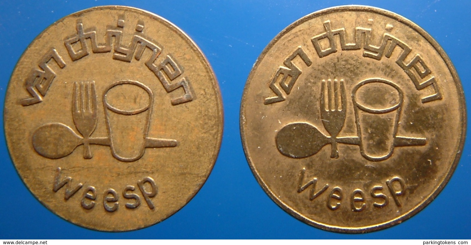 KB118-2b - VAN DUIJNEN WEESP (bold Fork) - Weesp - B 22.0mm - Koffie Machine Penning - Coffee Machine Token - Profesionales/De Sociedad