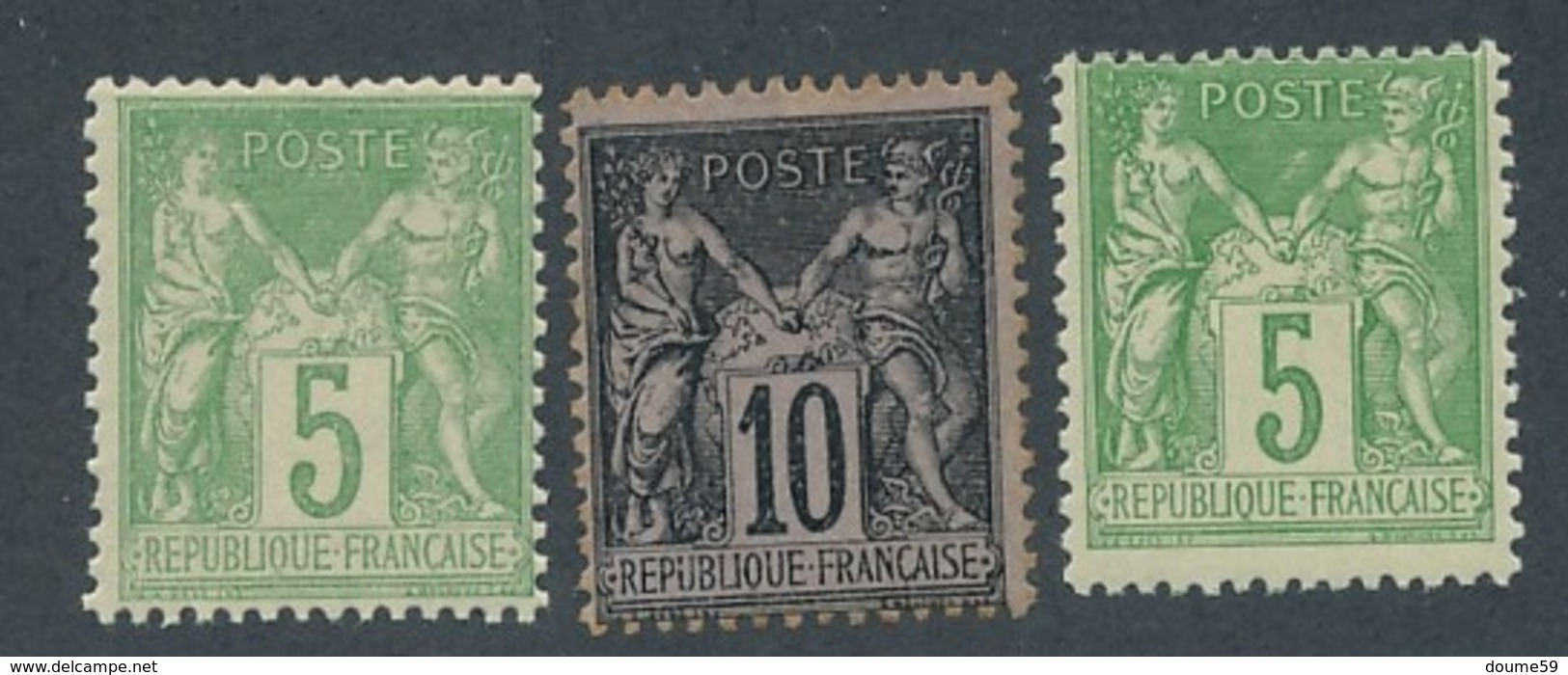 CP-84: FRANCE:  Lot Avec N° 102**-103*-106** - 1898-1900 Sage (Type III)