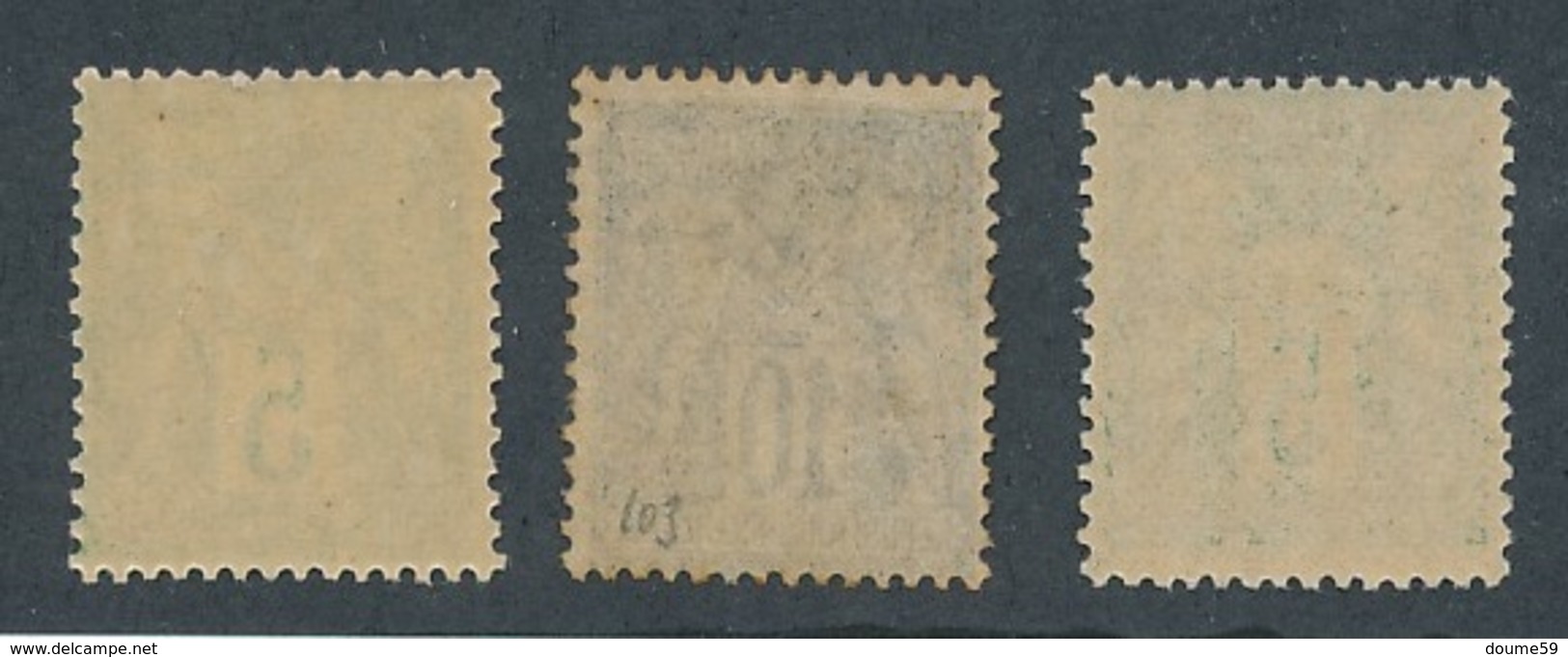 CP-84: FRANCE:  Lot Avec N° 102**-103*-106** - 1898-1900 Sage (Type III)