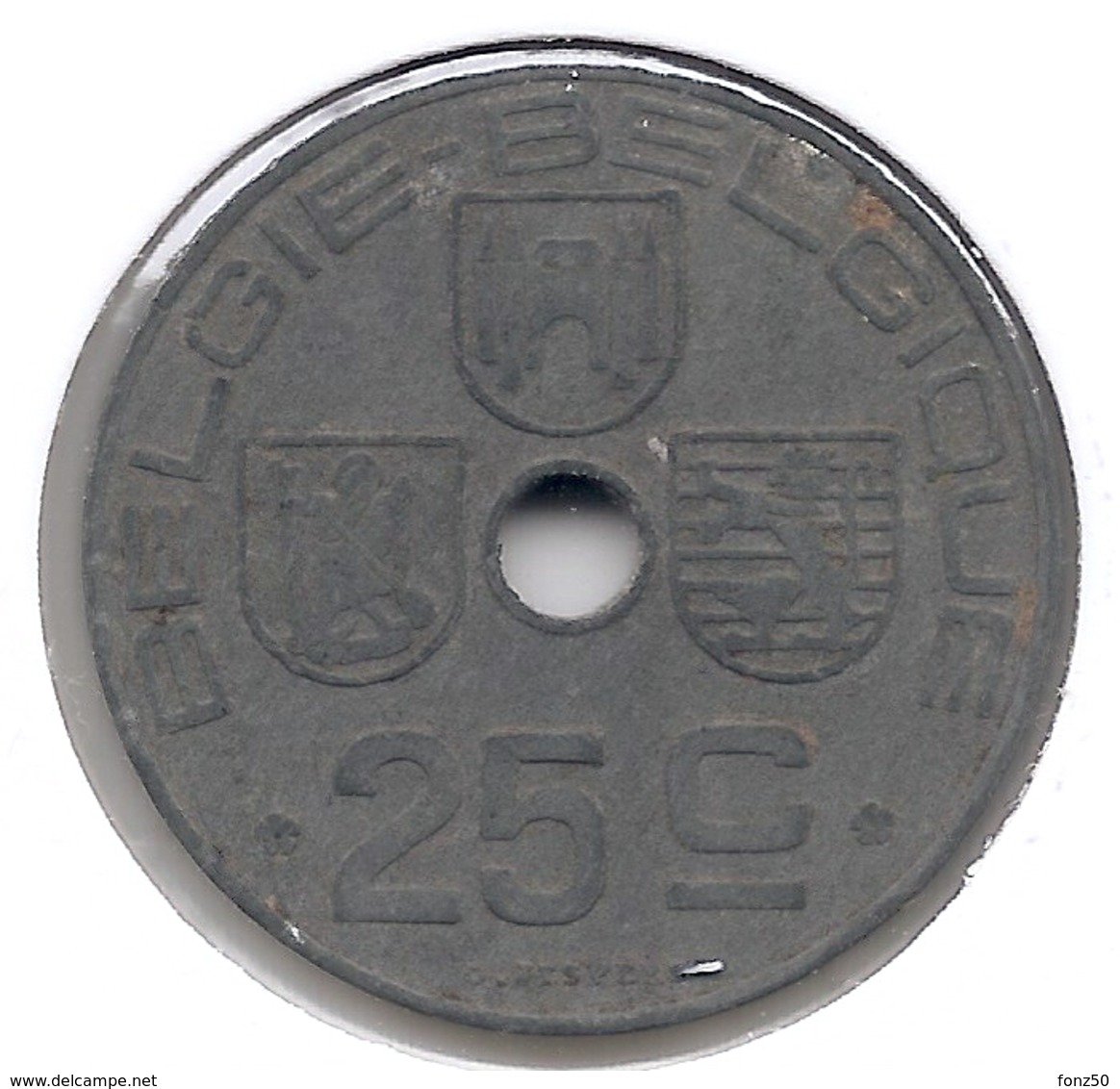 LEOPOLD III * 25 Cent 1945 Vlaams/frans * Nr 5406 - 25 Centesimi