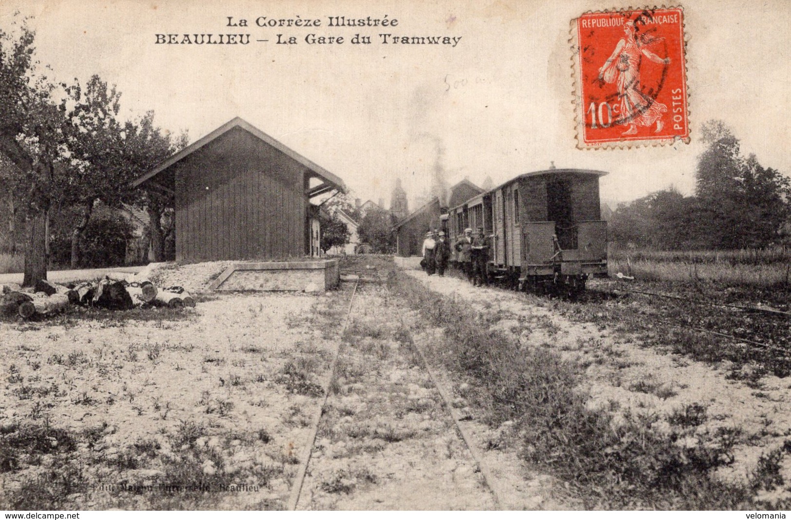 S1240 Cpa 19 Beaulieu - La Gare Du Tramway - Sonstige & Ohne Zuordnung