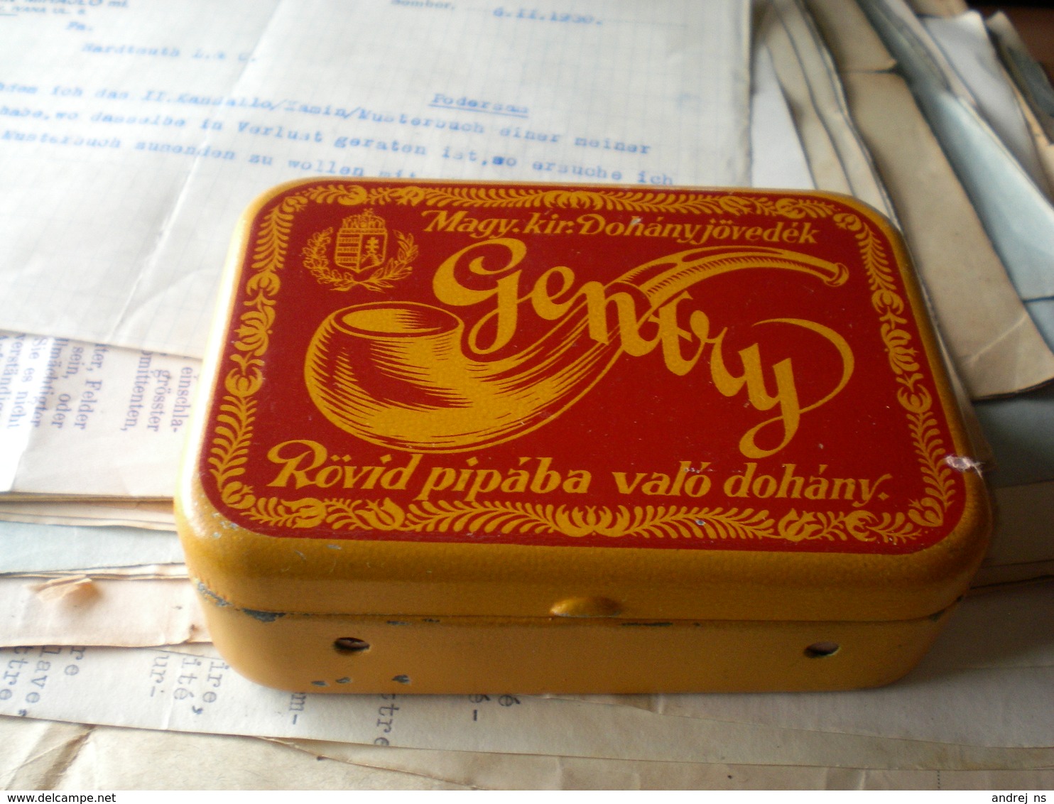 The Old Full Tin Box  Magyar Kiralyi Dohanyjovedek  Rovid Pipaba Valo Dohany Budapest - Sonstige & Ohne Zuordnung