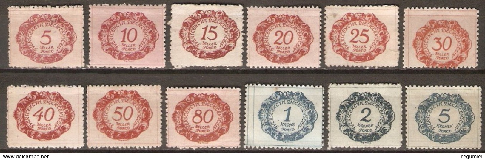 Liechtenstein Tasas 1/12 (*) Sin Goma. 1920 - Poste Aérienne