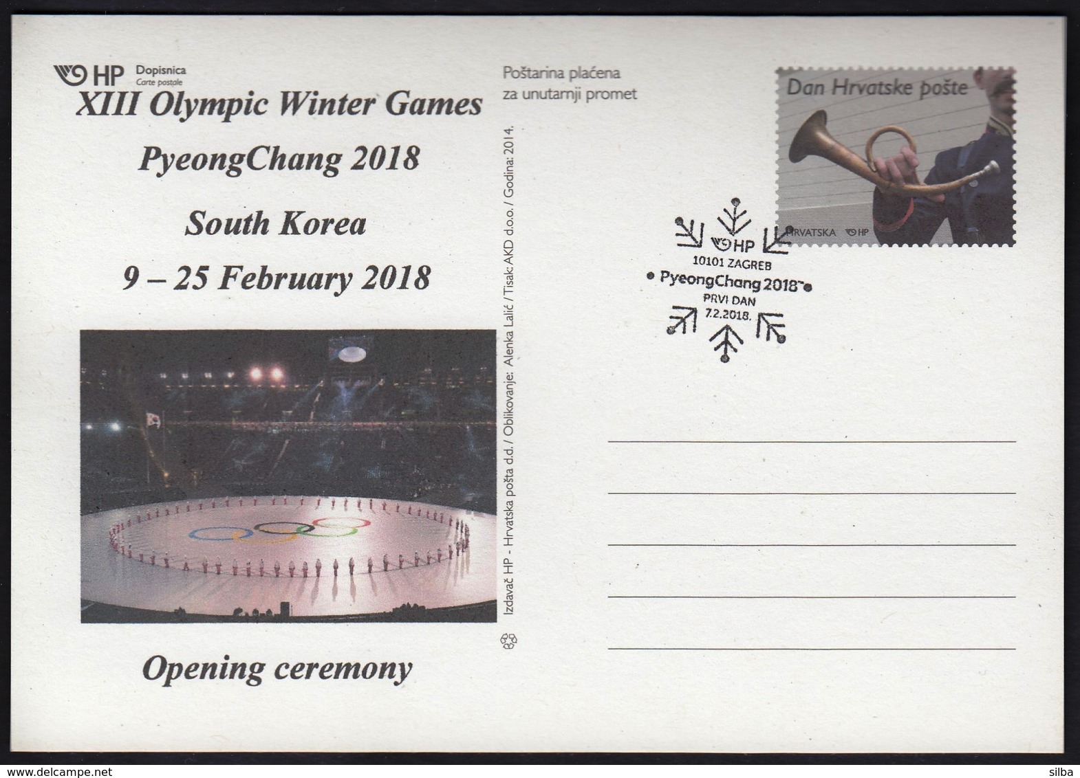 Croatia Zagreb 2018 / XIII Olympic Winter Games PyeongChang, South Korea / Opening Ceremony - Winter 2018: Pyeongchang