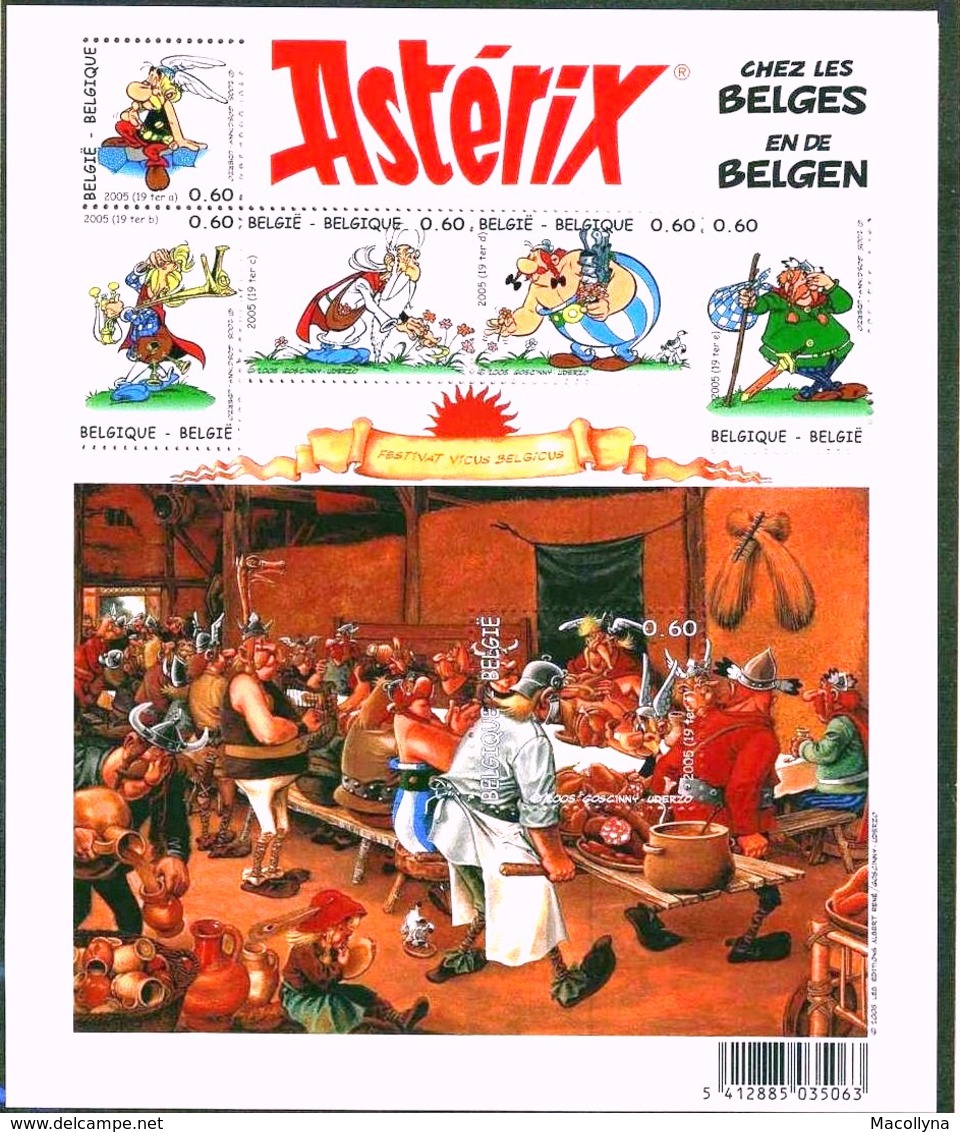 Blok 123** Asterix En De Belgen (chez Les Belges) Bloc 123 Avec 3433/38**  Aan Postprijs - 1961-2001