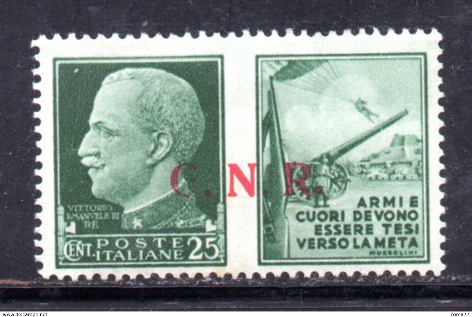 RSI179 - GNR 1944 ,  Propaganda Di Guerra 25 Centesimi Soprastampato  **  MNH - War Propaganda