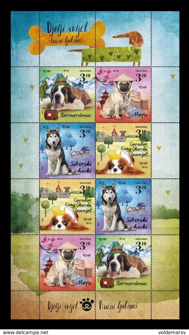 Croatia 2019 Mih. 1356/59 Fauna. Children's World. Pets. Dogs (M/S) MNH ** - Croacia