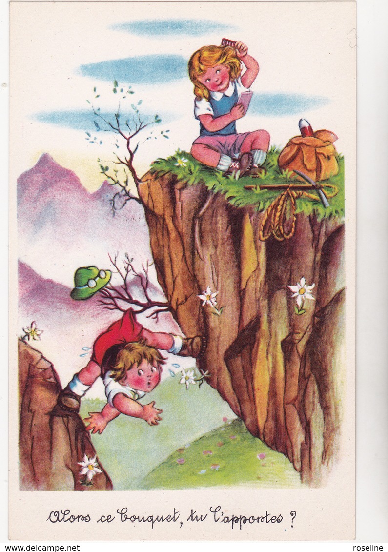Illustrateur  Ed Photochrom  N°259 - Humour  Enfant Randonnee Pedestre Montagne Edelweiss - CPSM  9x14  Etat Luxe  Neuve - Cartes Humoristiques