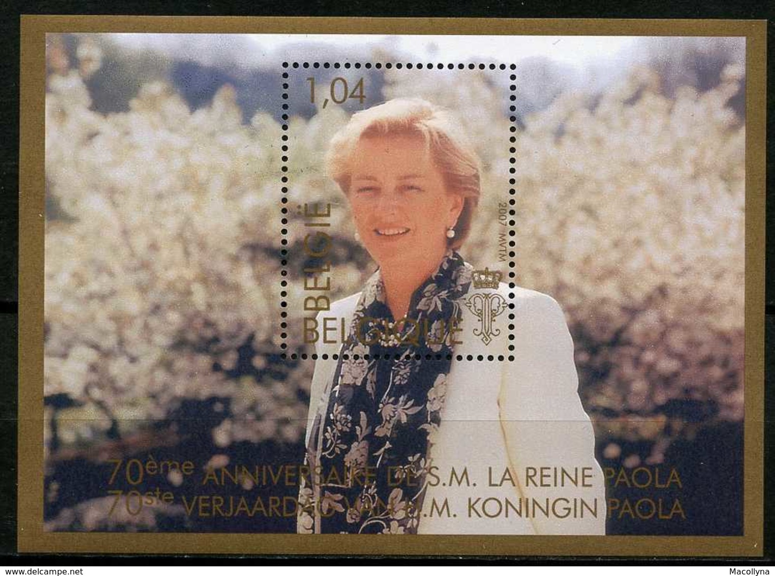 BLOK 146** Met 3683** H. M. Koningin Paola - BF 146** S.M. La Reine Paola - Bloc 146** MNH - 1961-2001