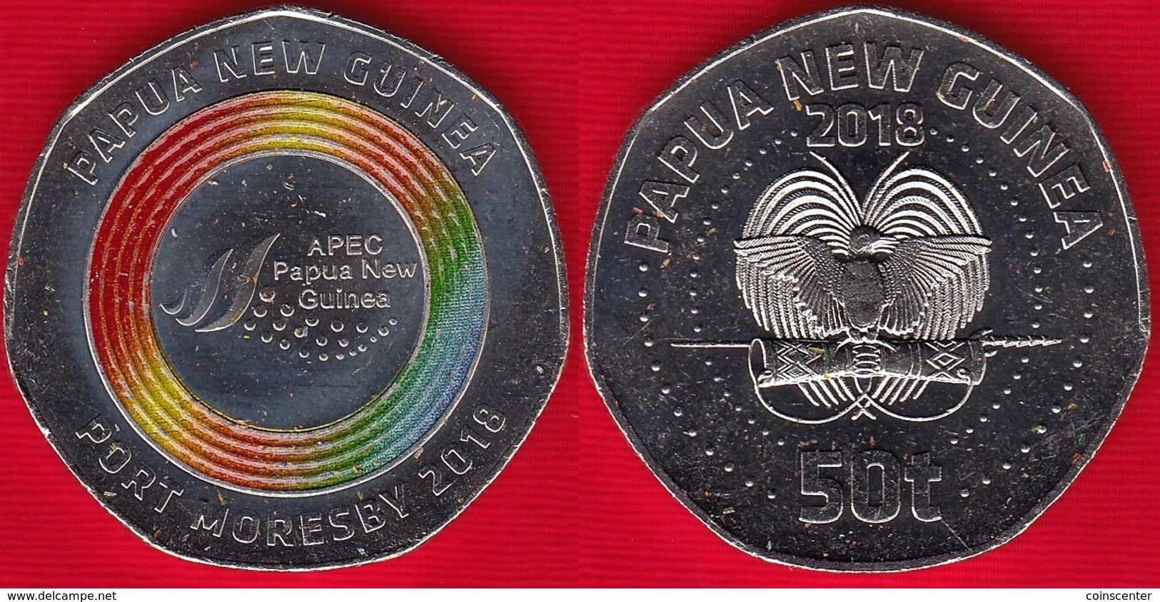 Papua New Guinea 50 Toea 2018 "APEC Port Moresby" Colored UNC - Papuasia Nuova Guinea