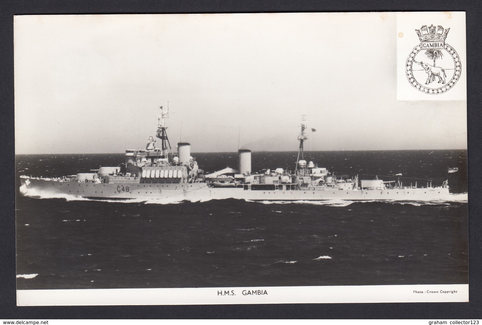 RPPC Modern Real Photo Postcard HMS Gambia Royal Navy Ship Boat RP PC - Warships
