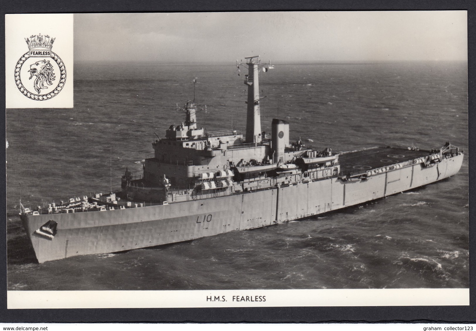 RPPC Modern Real Photo Postcard HMS Fearless Royal Navy Assault Ship Boat RP PC - Warships