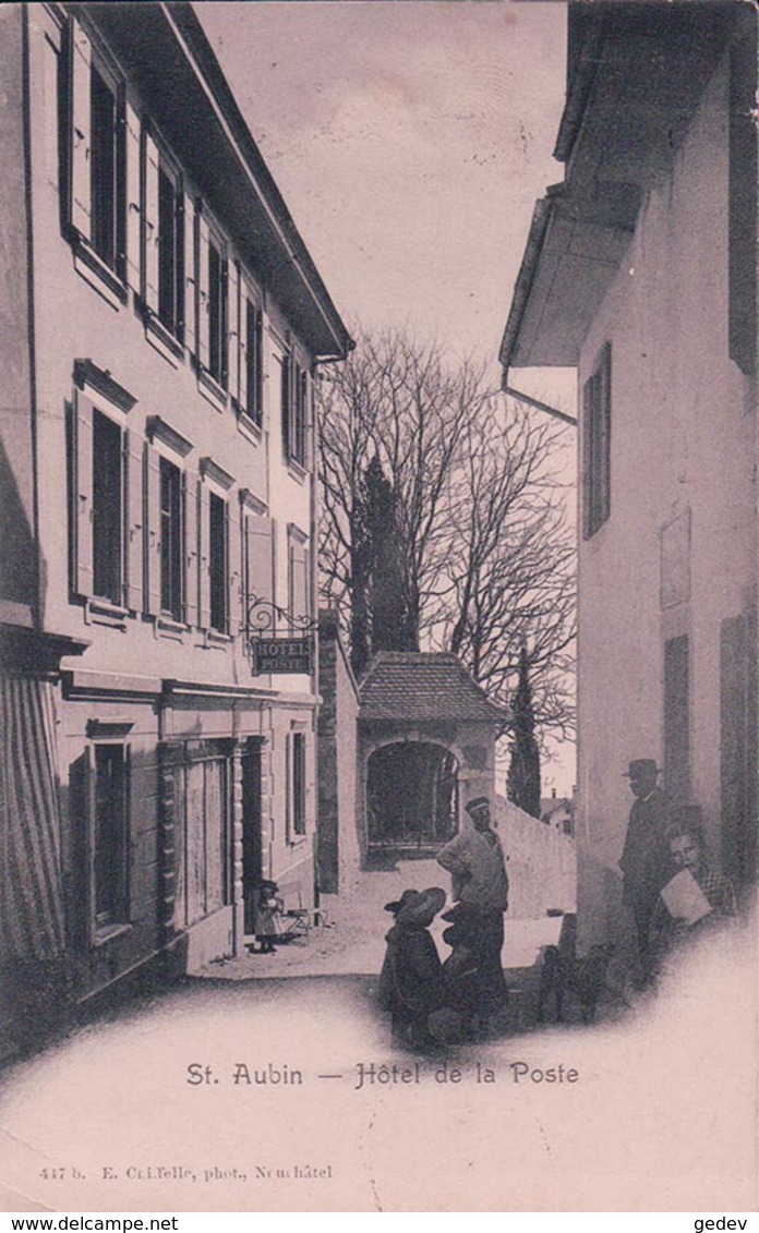 St Aubin, Hôtel Des Postes (417) Pli D'angle - Saint-Aubin/Sauges