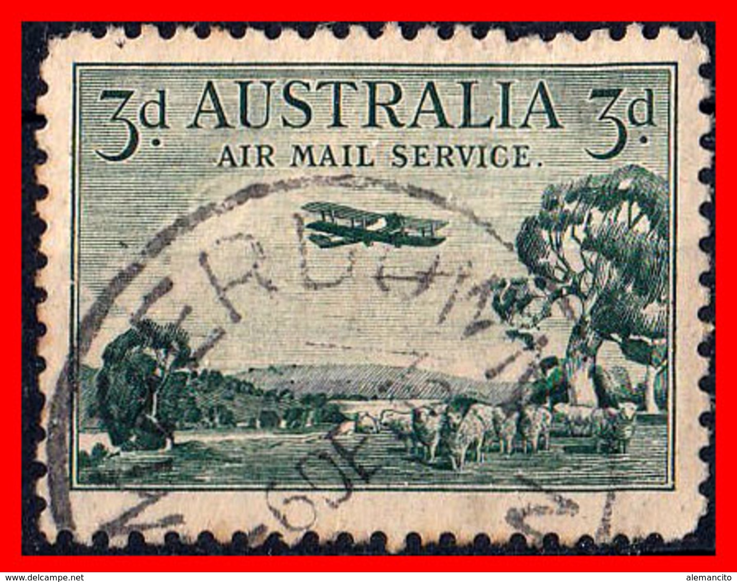 AUSTRALIA (OCEANIA)  SELLO AÑO 1929 CORREO AÉREO - Gebruikt