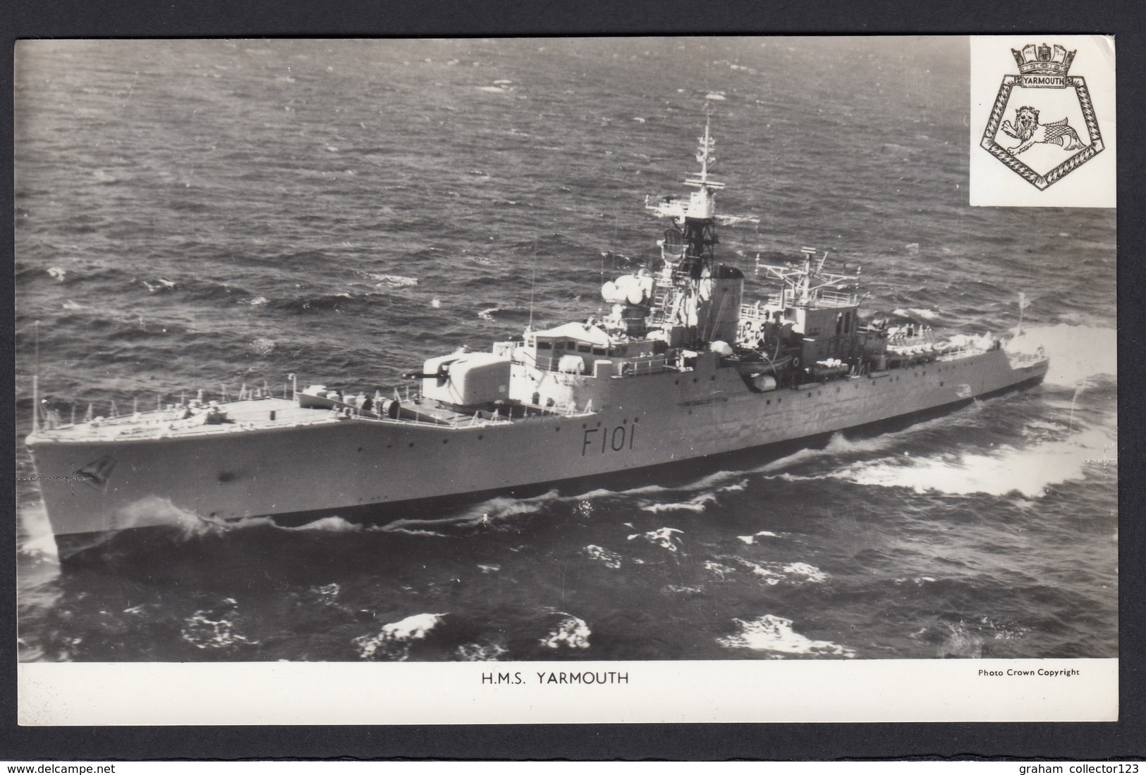 RPPC Modern Real Photo Postcard HMS Yarmouth Royal Navy Type 12 Frigate Ship RP - Warships