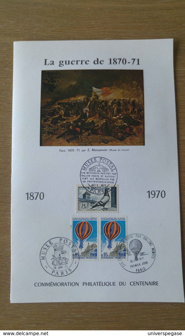 Edition Limitée 500 Ex - Centenaire De La Guerre De 1870-71 - Plusieurs Cachets Souvenirs - 1970-1979